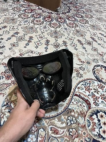 səs mikşeri: Qara “skull” dizaynlı tam üz maskası - Material: sərt plastik korpus — 2