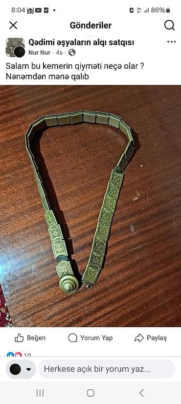 qayiş: Məhsul: Tökmə metal qadın keməri (köhnə üslub) - Material: Sarı — 1