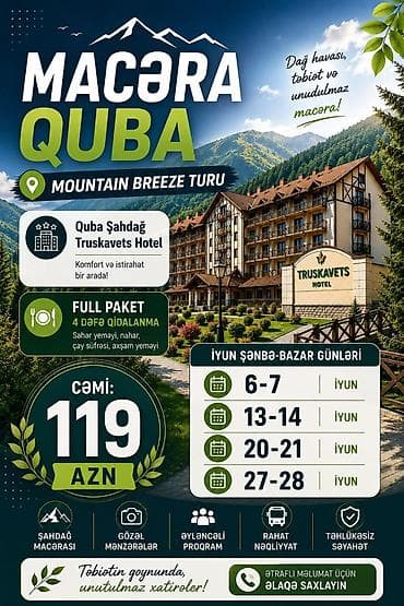 Tur paketləri 1) Qax–Şəki–İlisu turu - 1 günlük proqram - Qiymət: 33 — 2