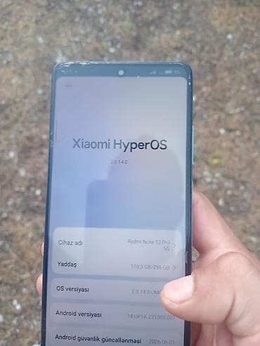 22 ekran monitor: Redmi Note, 256 GB, rəng - Göy, Barmaq izi — 8