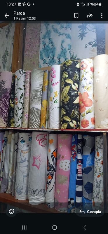 çit parçalar: Müxtəlif naxış və rənglərdə parça rulonları. isdenilen parcadan — 5