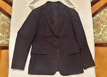 Klassik tünd rəngli kişilər üçün blazer - İki düyməli, klassik düz