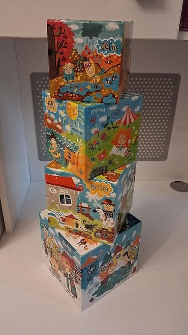 lazer oyuncaq: Развивающие пазлы, времена года. В одной большой коробке еще 4 — 6