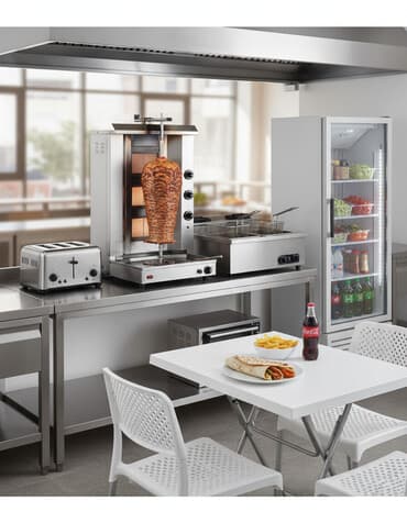 Fast-food/ofisina üçün tam avadanlıq paketi Daxildir: - Dönər ocağı