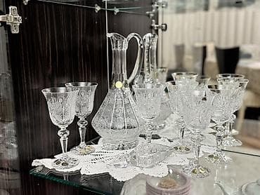 Təcili ❗️ Təzə. Çexiya istehsalı əl kəsimli qurğuşun kristal dəst -