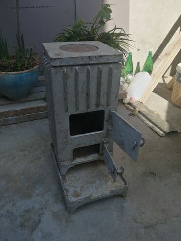 kamin od stiropora: Döküm soba – odun/kömürlə işləyən - Material: tam metal/döküm korpus — 3