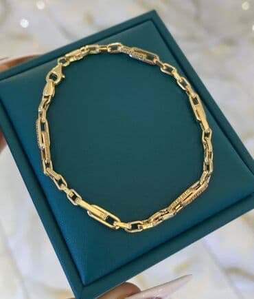 золотые комплекты с бриллиантами в баку: Браслет, Versace, Желтое золото, 585 проба — 1