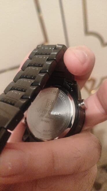 qolbaq gumuş: Qol saatı, NaviForce, rəng - Qara — 2