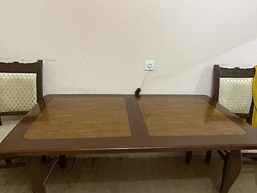 stul destleri: Qonaq otağı üçün, İşlənmiş, Açılan, Dördbucaq masa, 4 stul — 1