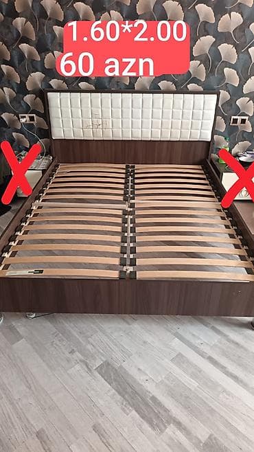 İşlənmiş, İkinəfərlik çarpayı, Bazasız, Matrassız, Siyirməsiz