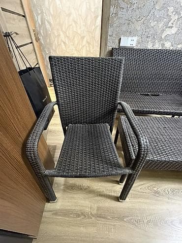 assa çay: Rattan oturacaq dəsti – 4 parça - Tərkib: 2 ədəd qoltuqlu kreslo, 1 — 3