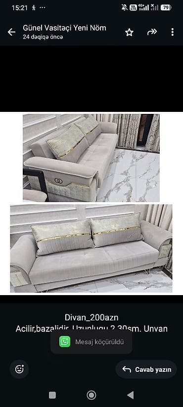 Divan_200azn Acilir,bazalidir. Uzunlugu 2.30sm. Unvan 28may(B686)