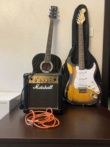 Tecili satilir! - Gitar: Stratocaster tipli, relic - Akustik gitar