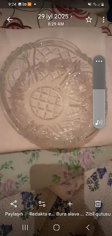 xrustal meyvə qabı: Kəsimli şüşə/kristal qab - Material: şəffaf kəsimli şüşə (kristal — 3