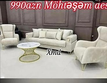 1 Möhtəşəm mebel dəsti – 990 AZN - Komplekt: 3 yerlik divan + 2 ədəd