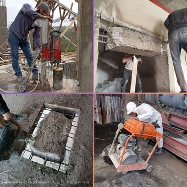 qabyuyan təmiri: #Betonkesme #betondeşmə Beton kubik kərpic - dən kəsim deşim — 17