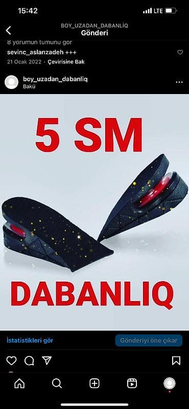 boy uzadan: Boy uzadan dabanlıq 5 sm və 7 sm — 3