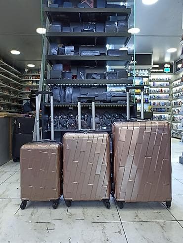 çamta: Sərt korpuslu çamadan dəsti – 3 ölçü - Rəng: bronz/qəhvəyi ton - — 1