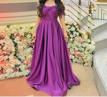 mezun xalati: - Məhsul: Qadın gecə/libas - Rəng: Bənövşəyi (tünd) - Siluet: Uzun — 1