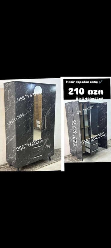 Dolablar: Yeni, 3 qapılı Düz dolab, Dolab-asılqan — 2