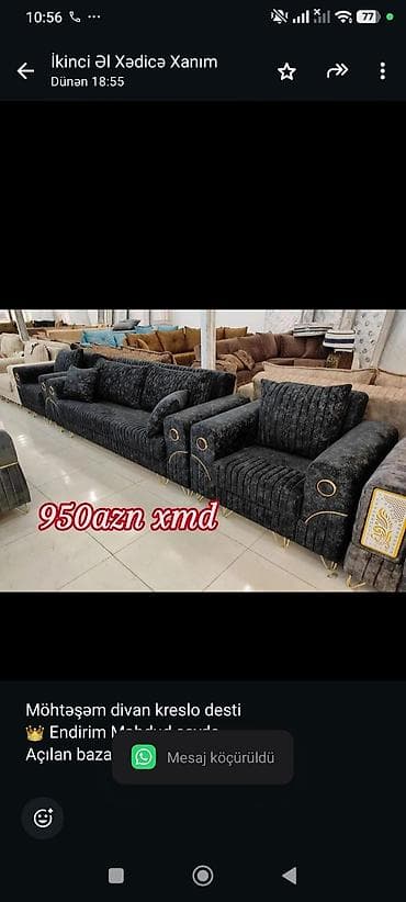 ucuz divan satilir: Möhtəşəm divan kreslo desti 👑 Endirim Məhdud sayda Açılan bazali — 1