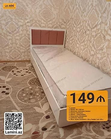 Çarpayı – 90x200 sm - Ölçü: 90 x 200 sm - Mexanizm: Açılmayan — 1