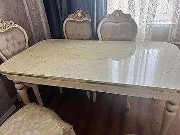 perla masa: Klassik üslubda yemək dəsti - Tərkibi: 1 masa + 6 stul - Üslub — 5