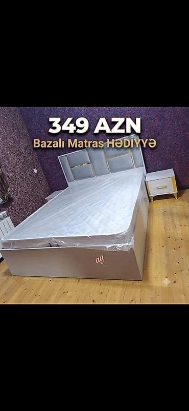 yorğa: Bazalı yataq dəsti – matras hədiyyə! - Ölçü: standart iki nəfərlik — 1