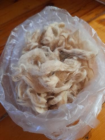 Təbii açıq bej rəngli yun lifləri - Material: təbii yun lifləri — 2