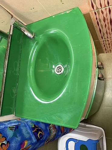 Hamam dolabları: Yaşıl rəngli hamam mebeli dəsti - Üst hissə: şüşə tipli yaşıl — 2