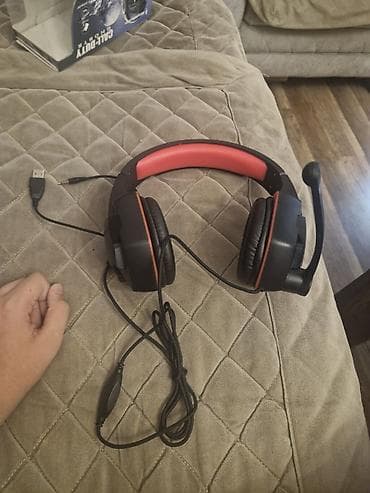 Oyun qulaqlığı və mikrofonlu headset - Rəng: qara-qırmızı - Bağlantı — 2