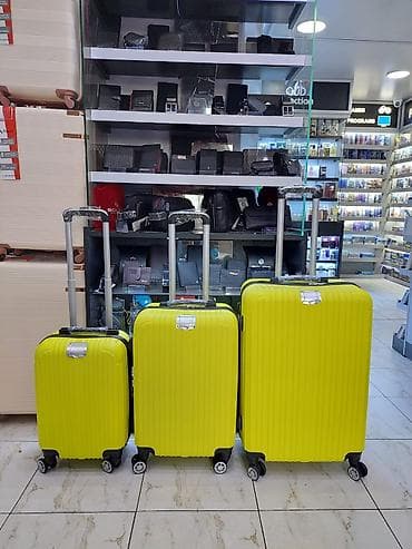 Çamadanlar: 3’lük sərnişin çamadan dəsti – parlaq sarı rəng - Ölçülər: kabin — 1