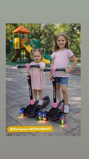 🌈 İşıqlı Təkərli Skuter 🛴✨ 💡 Təkərlər hərəkətdə yanır 🔄 Qatlanır
