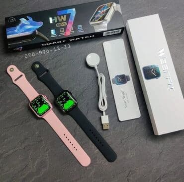 smart watch 6 qiymeti: Hw7 Max qol saatı 🎊 Yeni. Bağlı karobka 🎟 Apple Watch 7/45 Original — 2