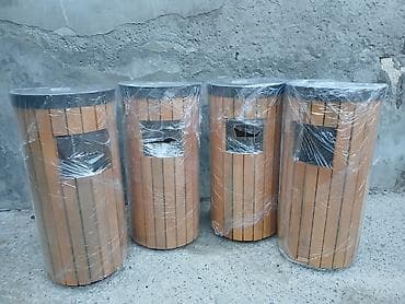 Açıq məkanlar üçün taxta dekorativ zibil qutuları - Material