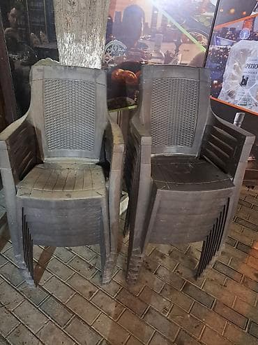 Plastik yığıla bilən stullar – 2 ədəd - Material: davamlı plastik -