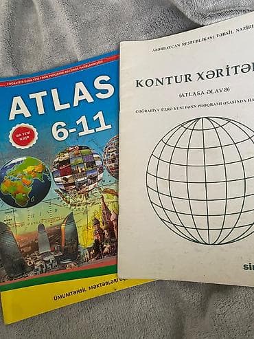 Coğrafiya Atlası 6–11 sinif + Kontur Xəritələr toplusu yenidir sadəcə — 1