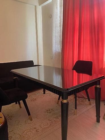 столы стулья: Açılıb-bağlanan yemək/mətbəx masası - Material: Qoz ağacından — 5