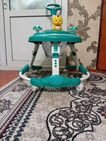 Uşaq gəzdirəni (baby walker) - Rəng: firuzəyi-ağ - 6 təkərli çevik — 1