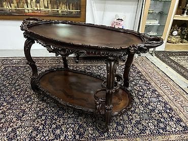 Серванты: Antik üslubda ikimərtəbəli servis/çay arabası - Material: tünd — 3
