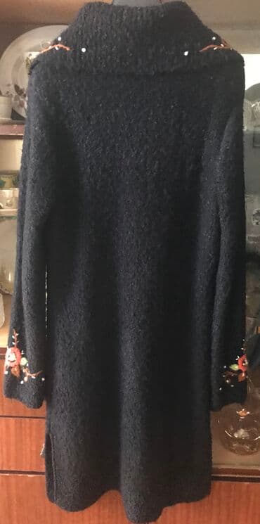 uzun kurtka modelleri: Пальто вязанное с вышивкой размер м/л — 2