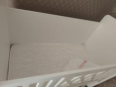 Для девочки и мальчика, Новый, Четырехугольная, Колыбель, Без бортиков, С матрасом, Без механизма качания — 4