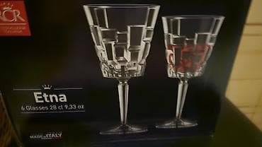 lepqa qablar: Qədəhlər, Xrustal, 6 ədədli dəst, İtaliya — 1