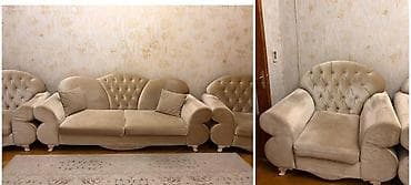 lalafo stol stul ikinci el: İşlənmiş, Klassik divan, 2 kreslo — 1