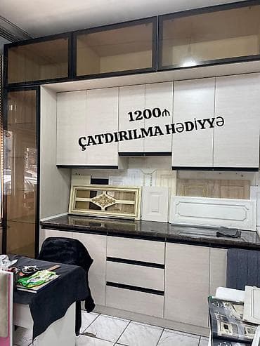 əl yuyan: Zeyno*1200₼ vitrin MƏTBƏX mebeli yeni SATILIR*‼️ ÖLÇÜ:-2.70 ÇATDIRMA — 1