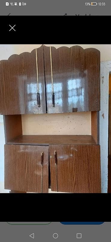 mebel arasi kafel: Mətbəx üçün üst-alt bölməli dolab - Material: ağac əsaslı lövhə — 1