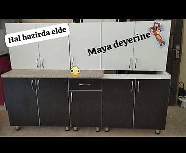 Mətbəx mebeli və masa-stul dəsti - Mətbəx dəsti: yuxarı və aşağı — 3