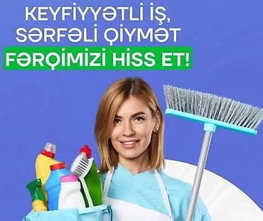 Təmizlik | Ofislər, Mənzillər, Evlər | Gündəlik təmizlik, Təmirdən sonra təmizlik, Pəncərələrin, fasadların yuyulması