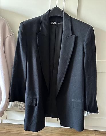 ZARA qadın blezeri – kETAN.Oversize model - Rəng: qara - Kəsim — 5