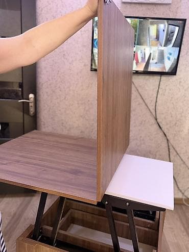 Kvadrat masa, Transformer, Təkərsiz, Teksturalı laminat — 4